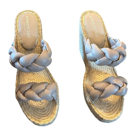 Kenneth Cole Olivia Braid Slip On Espadrille Wedge Platform  Sandals NEW 10 - Picture 3 of 11